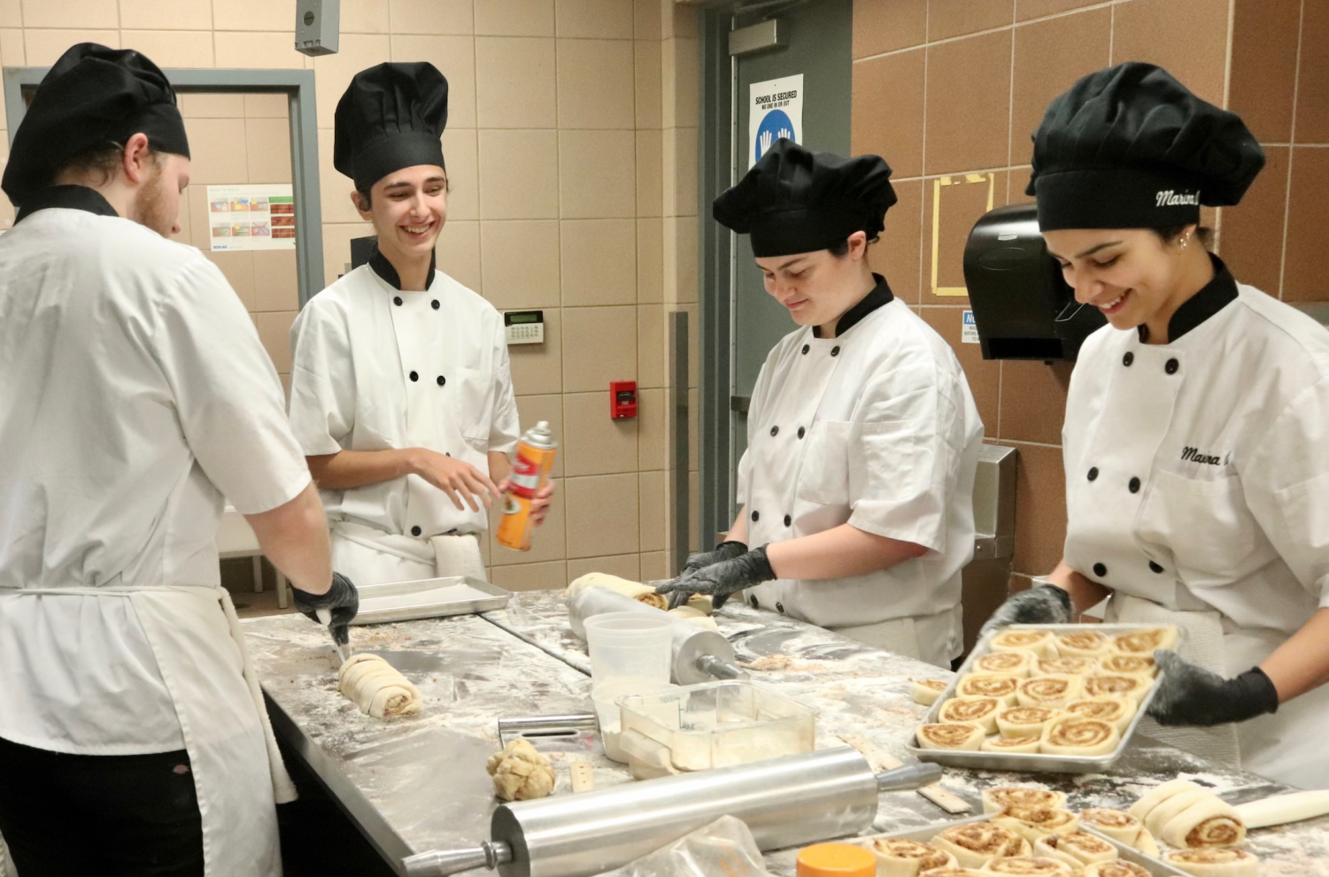 Culinary Art students preparing pastries for the bake sale at the CTE Center. 
