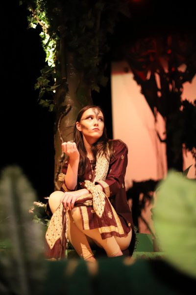Isabella Herrera as Kaa in the opening scene of the Jungle Book production