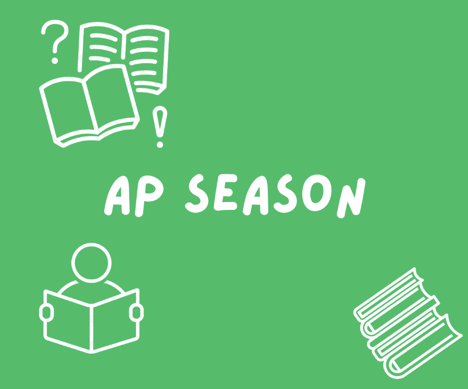 The AP Exam season begins at the beginning of May. Both students and staff have been heavily preparing in the weeks leading up to May. (Canva Design)
