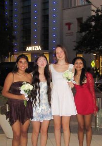 Seniors Siena Jacob, Evie Pham, and Isabel Loncaric celebrate Homecoming. Many Reedy students attended the Homecoming festivities.